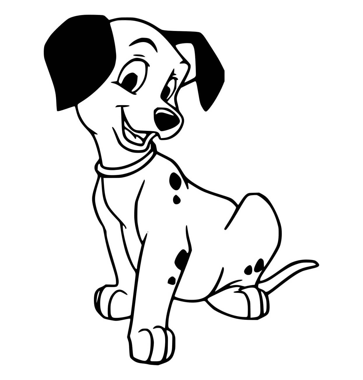 Desenho de Dálmata Sorridente para Colorir