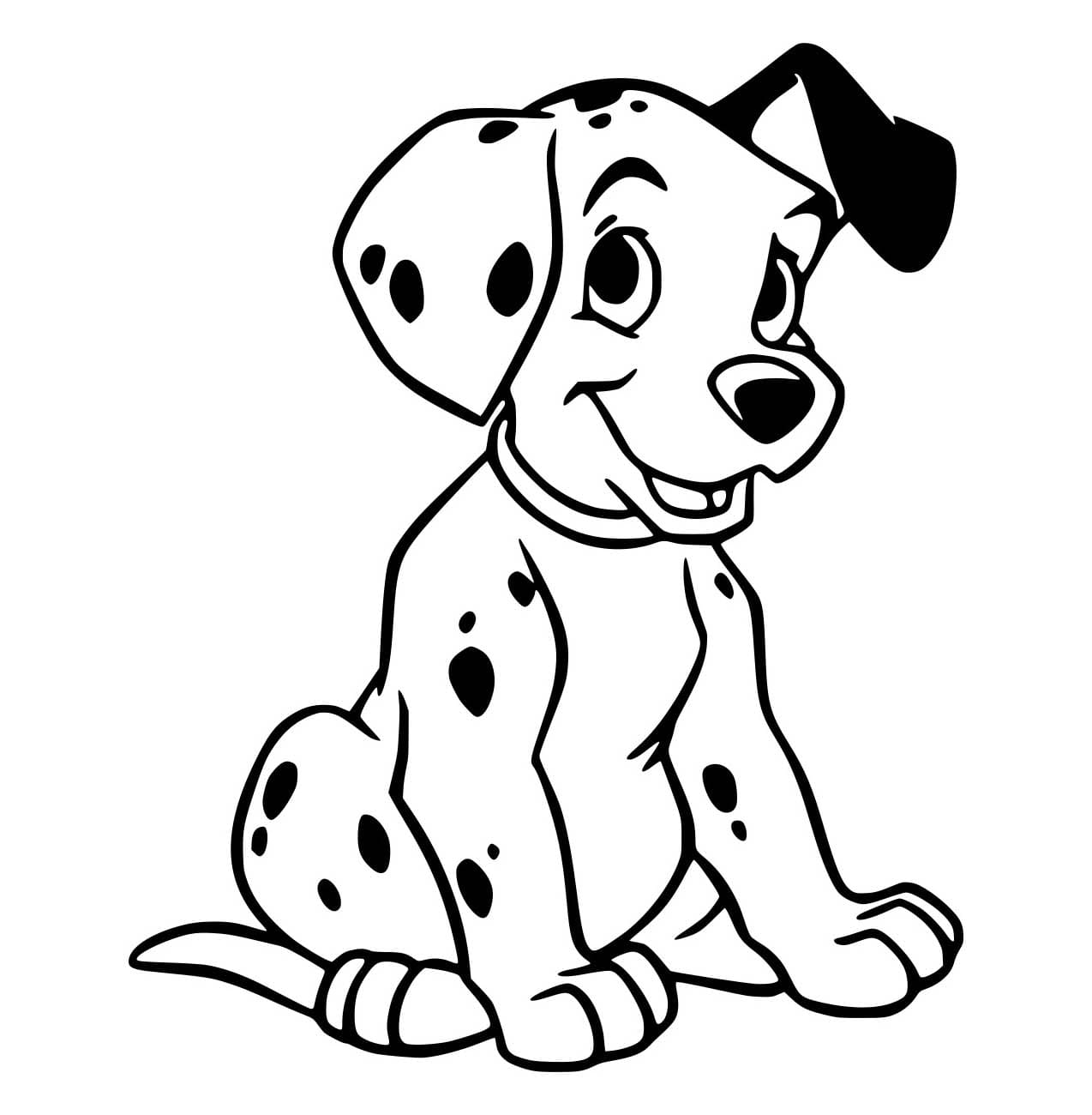 Desenho de Dálmata Sorrindo para Colorir