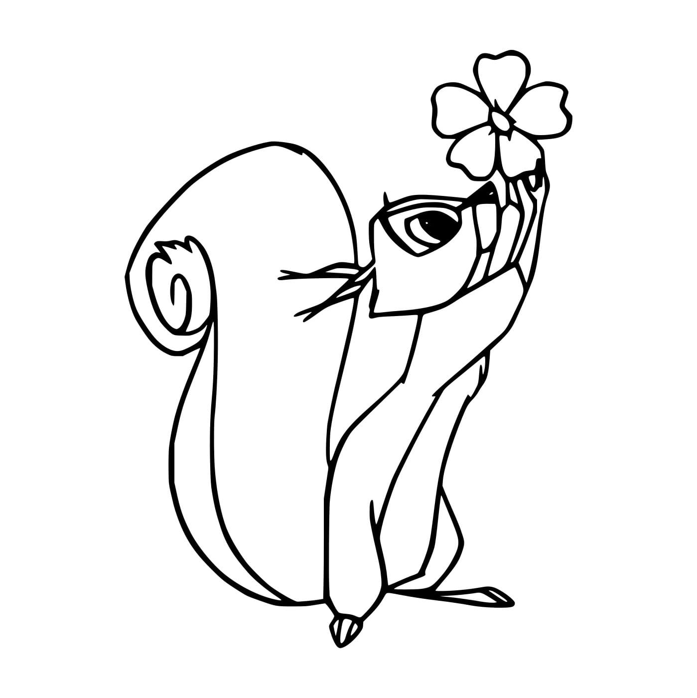 Desenho de Esquilo da Bela Adormecida para Colorir e Pintar