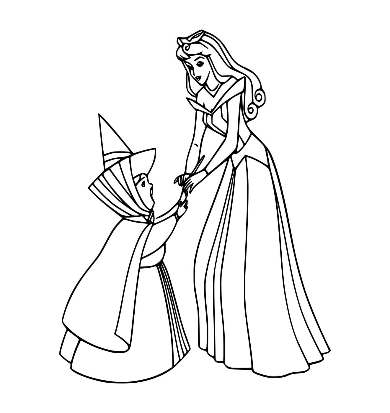 Desenho de Fauna e Aurora para Colorir e Pintar