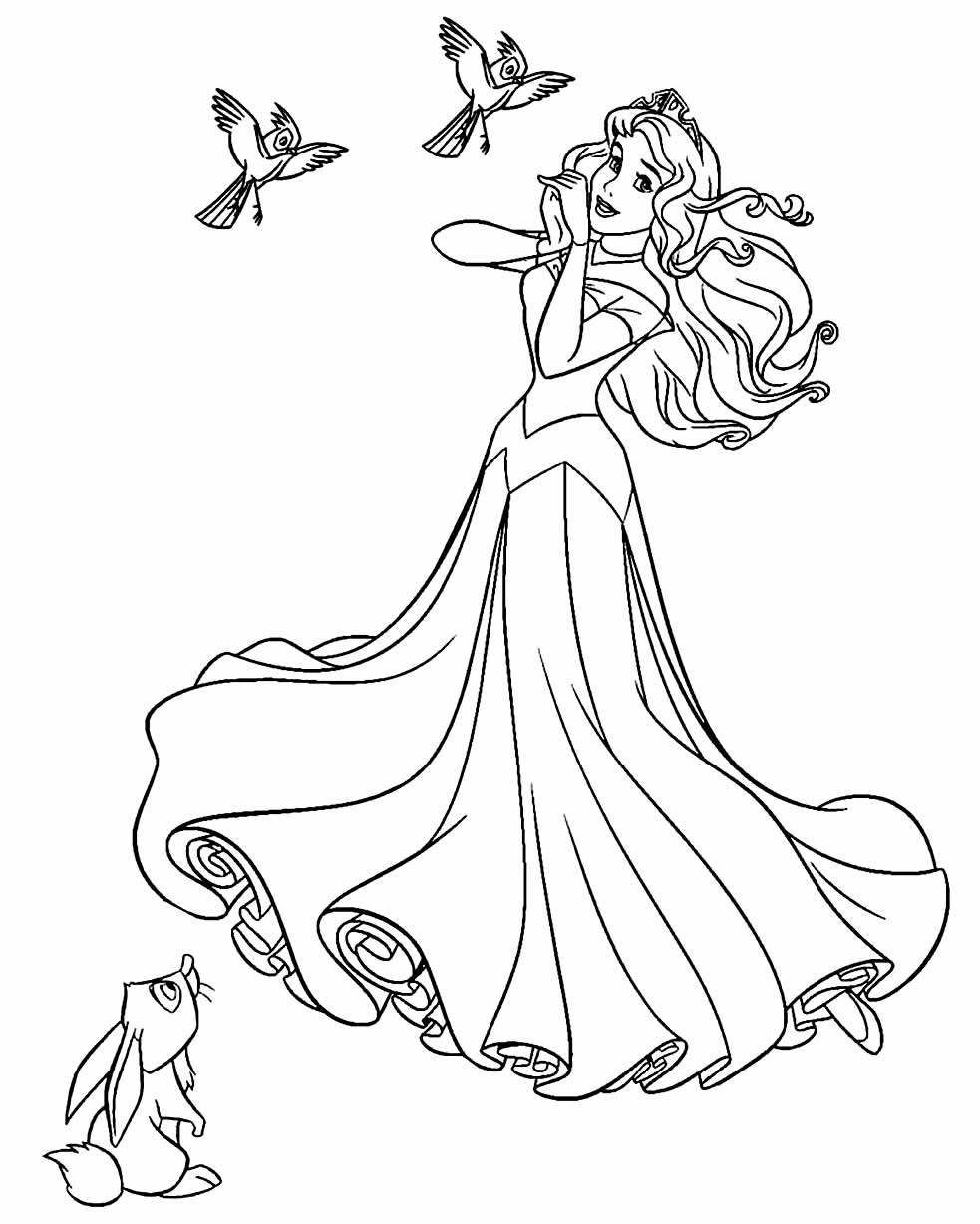 Desenho de a Bela Adormecida Grátis para Imprimir e Colorir e Pintar