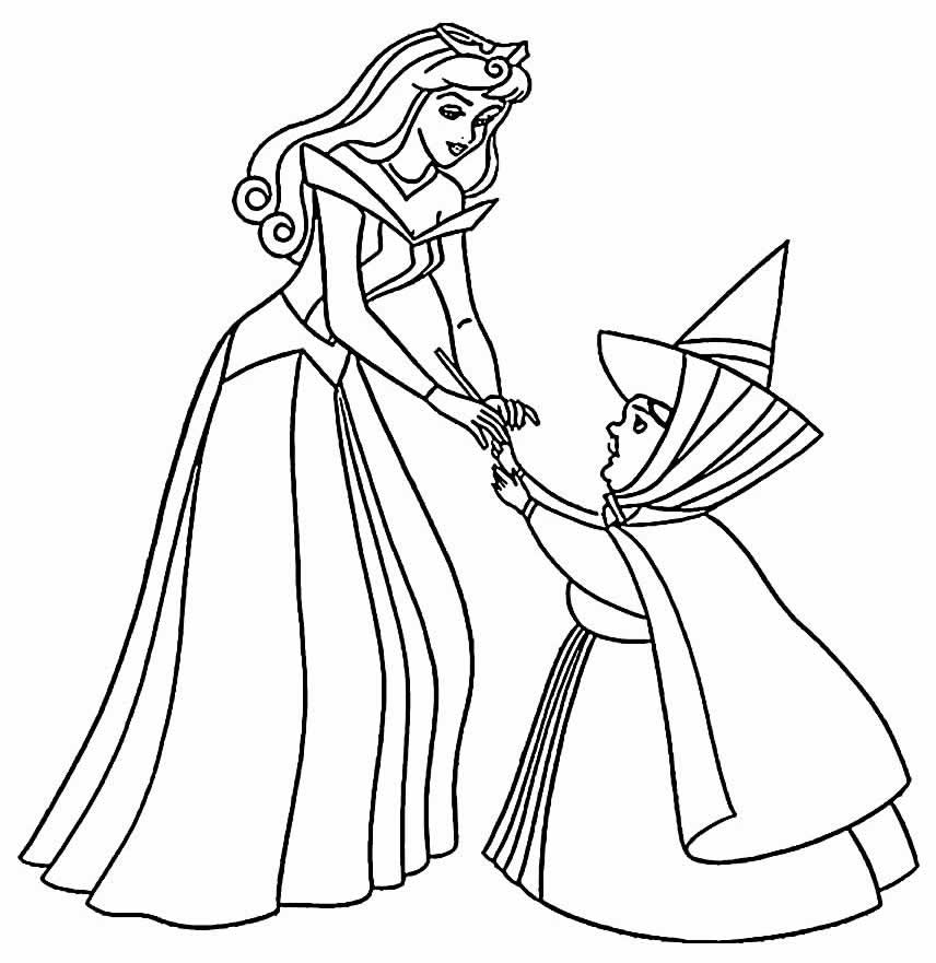 Desenho de a Bela Adormecida para Colorir e Imprimir Online e Pintar