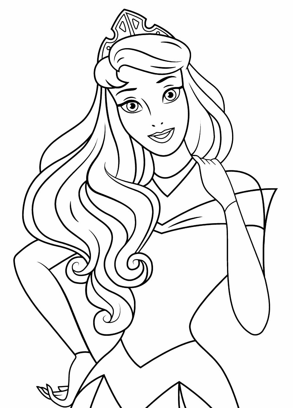 Desenho de a Bela Adormecida para Colorir Fácil Pdf e Pintar