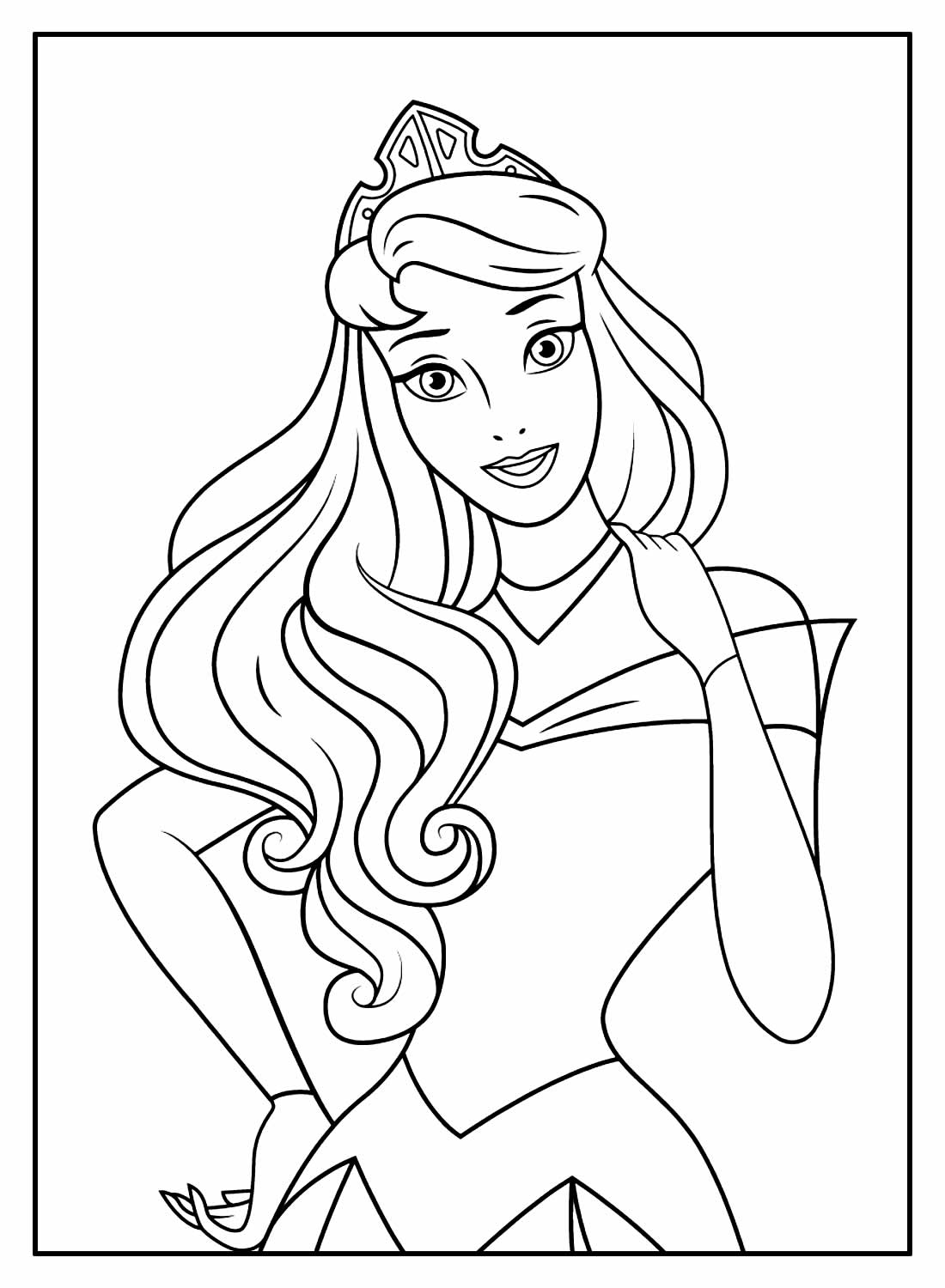 Desenho de a Bela Adormecida para Colorir Online Pdf e Pintar