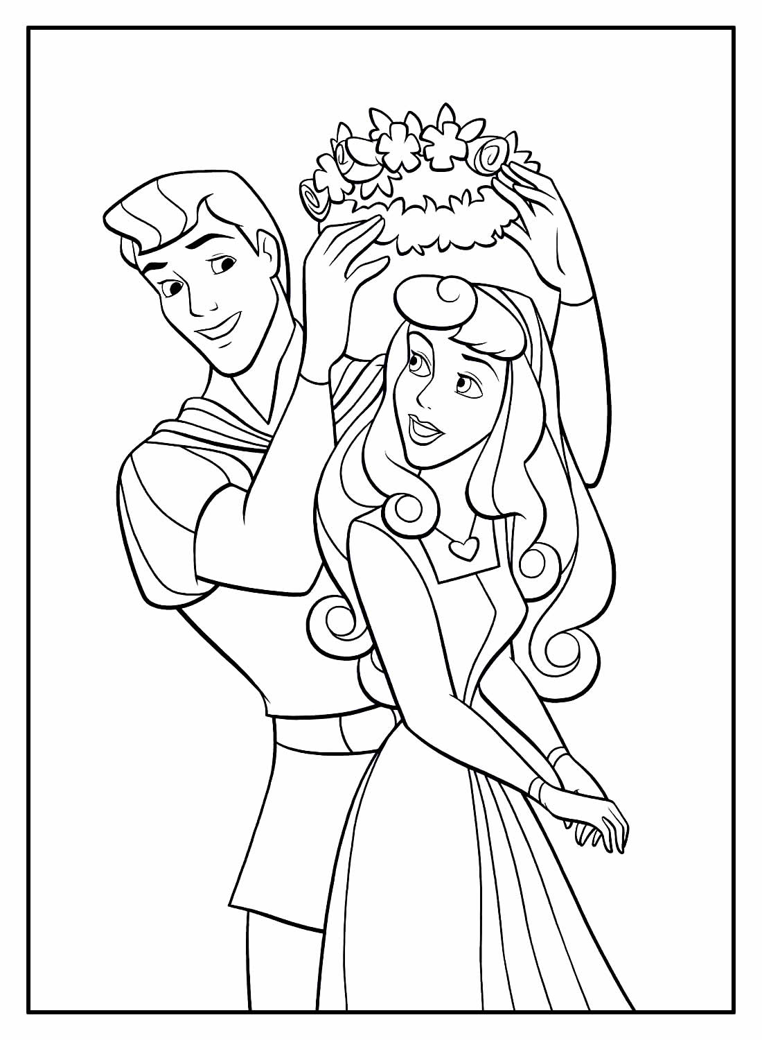 Desenho de a Bela Adormecida para Pintar Download