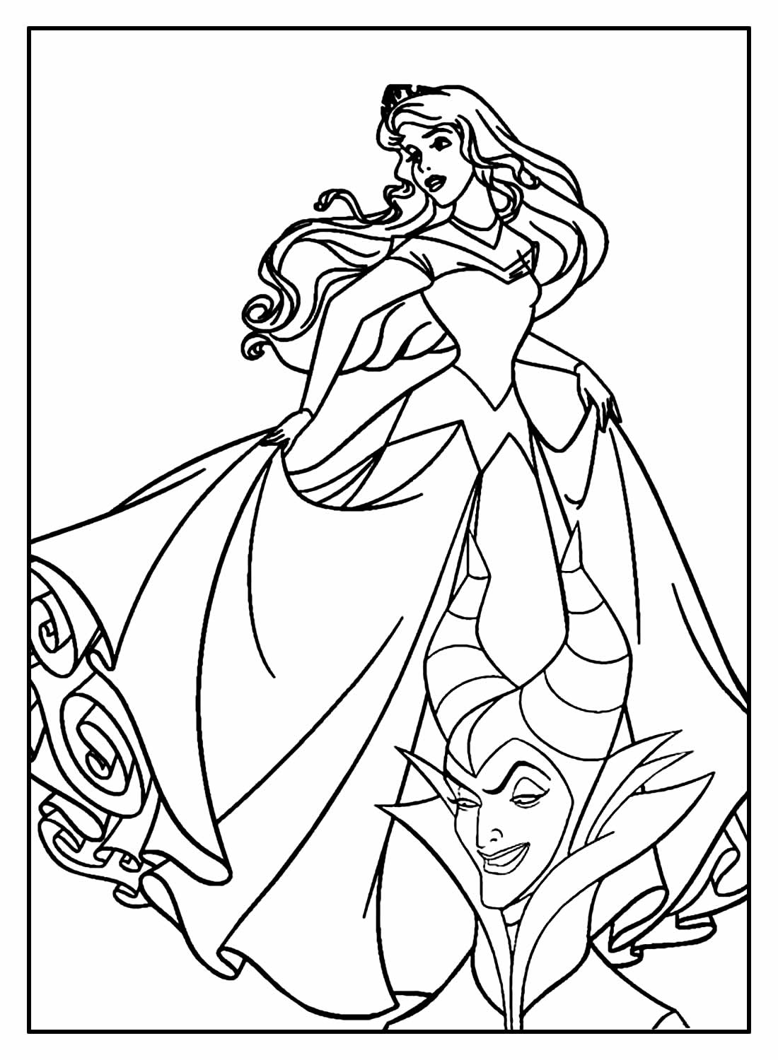 Desenho de a Bela Adormecida para Pintar Grátis Download