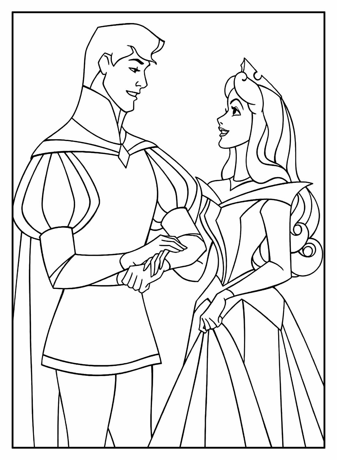 Desenho de a Bela Adormecida para Pintar Imprimivel