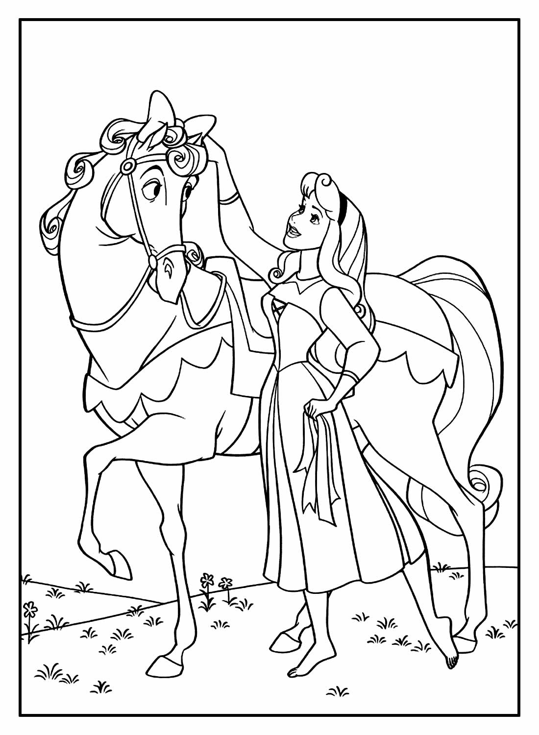 Desenho de a Bela Adormecida Pdf Imprimivel para Colorir e Pintar