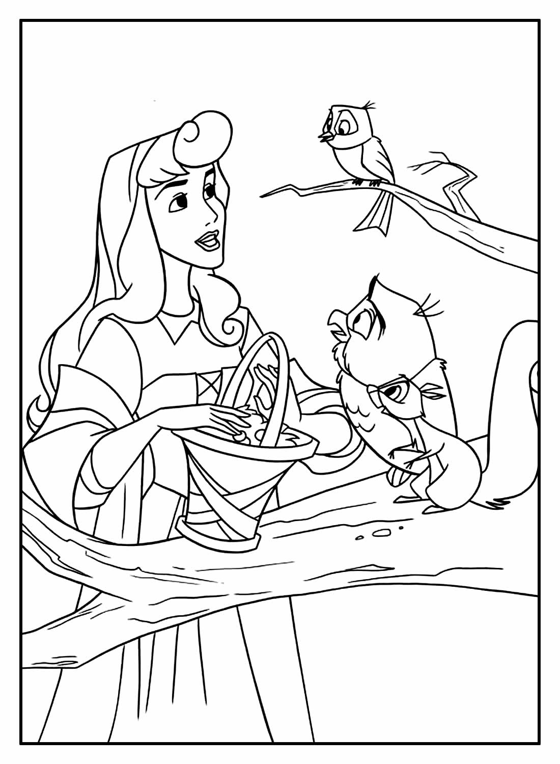 Desenho de a Bela Adormecida Pdf para Imprimir e Colorir e Pintar