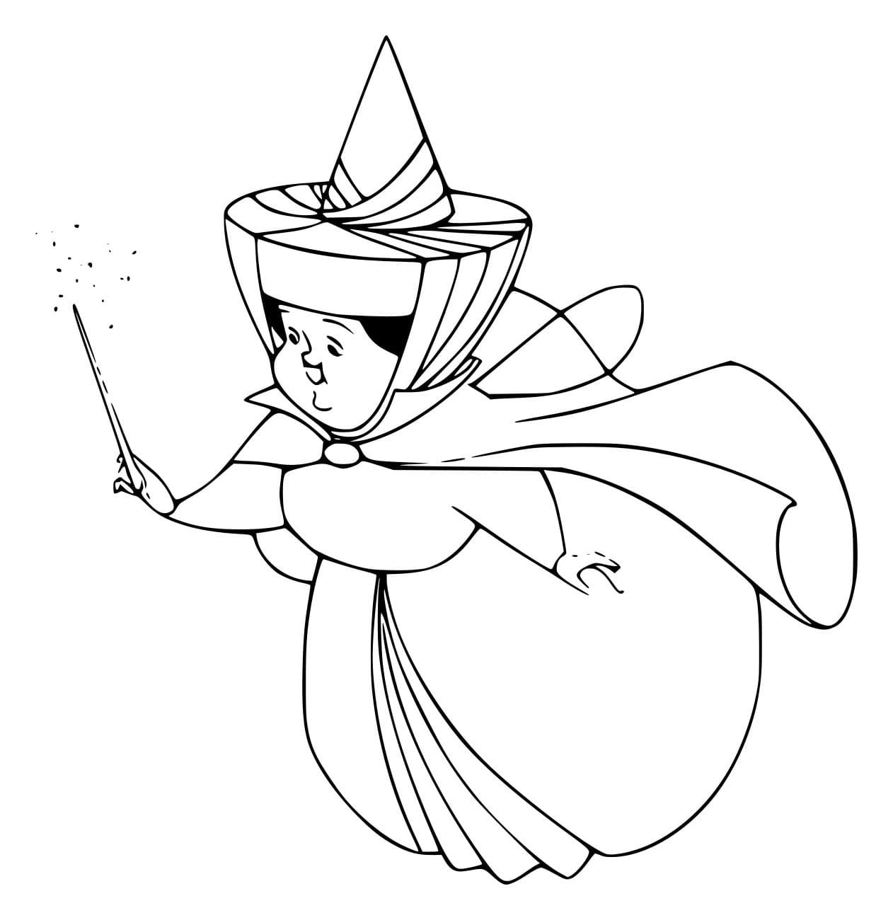 Desenho de Fada Anciã Merryweather para Colorir e Pintar