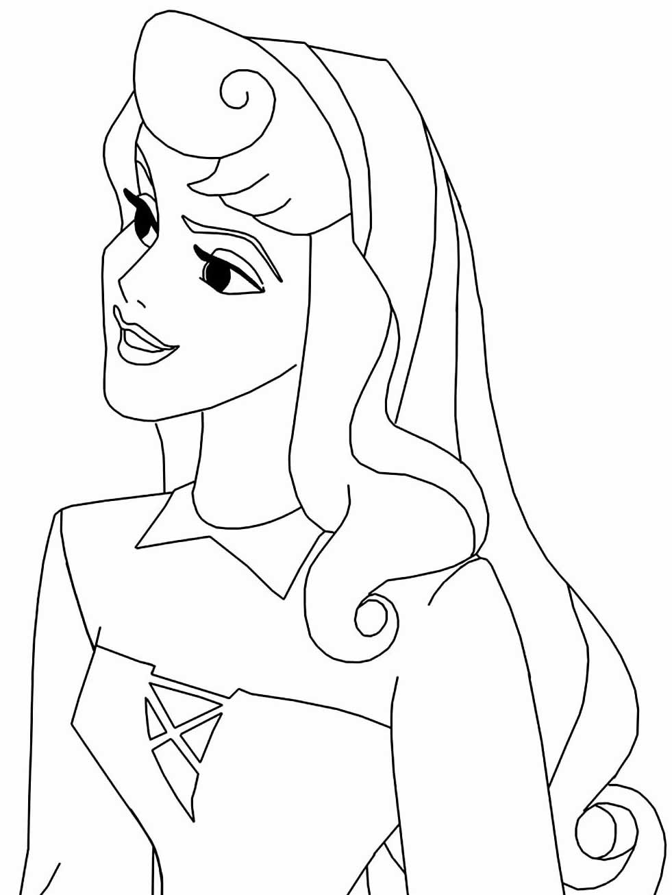 Desenho Imprimivel da Bela Adormecida Grátis Pdf para Colorir e Pintar