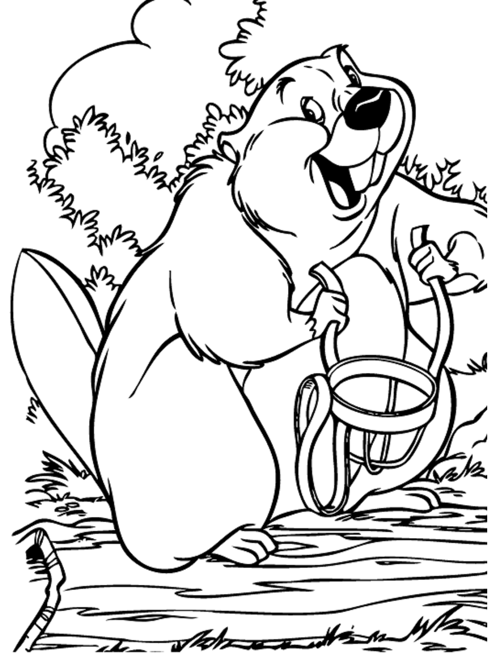 Desenho de Castor a Dama e o Vagabundo para Imprimir em Pdf e Pintar