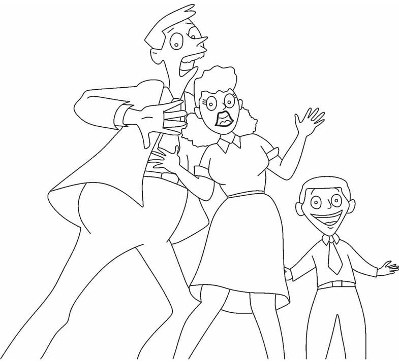 Desenho da Família Addams Imprimivel Formato A4