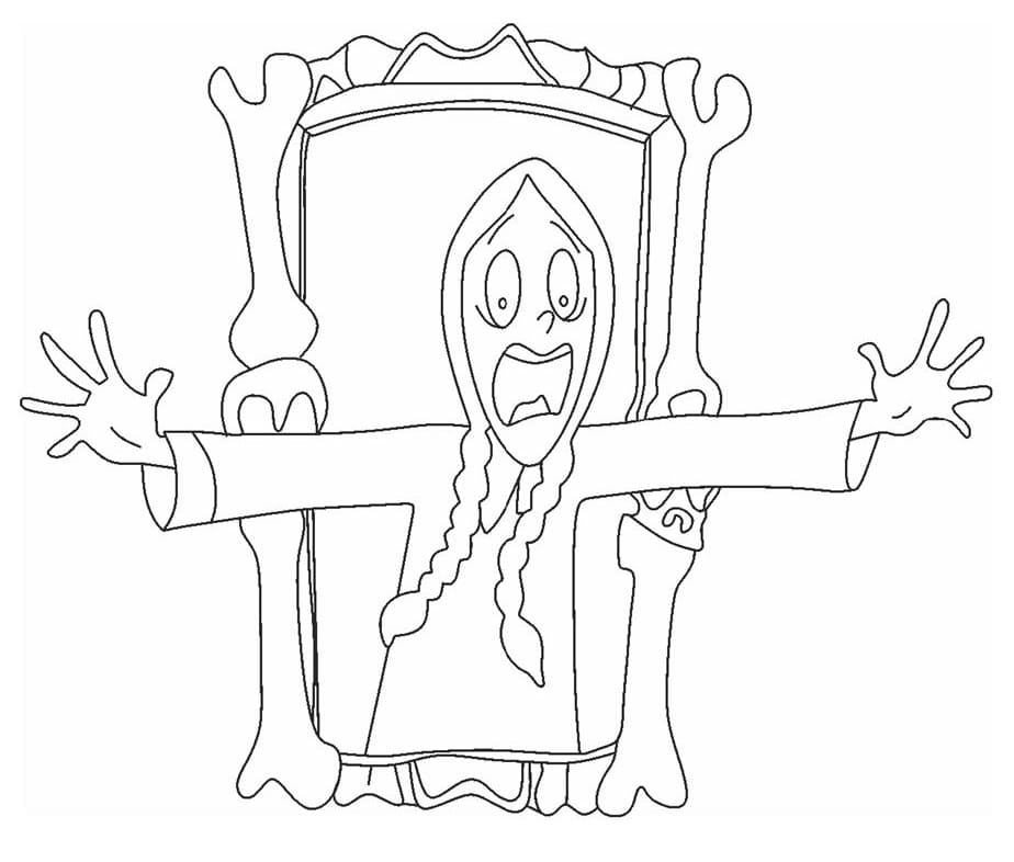 Desenho em Pdf de Wandinha Addams para Colorir