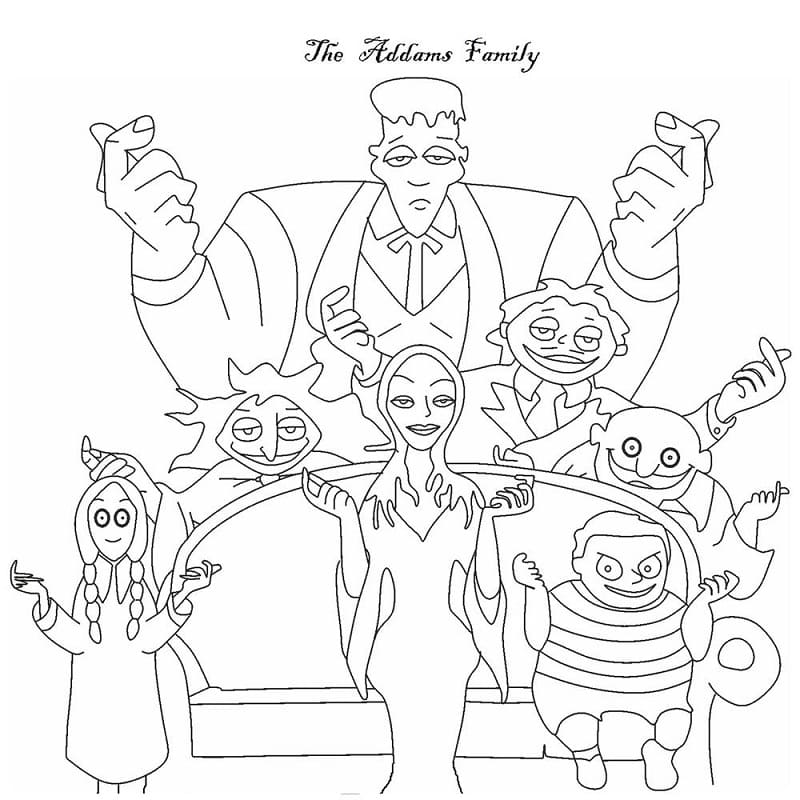 Desenhos de A Família Addams para Colorir
