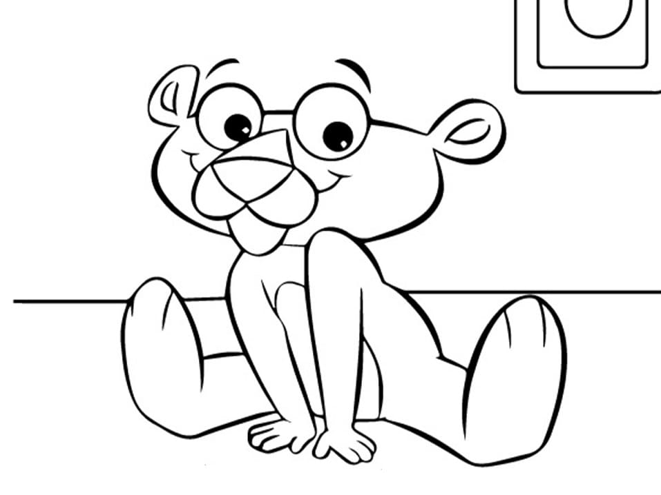 Desenho a Pantera Cor de Rosa Bebê para Colorir
