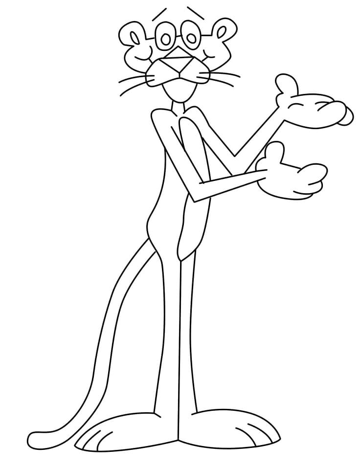 Desenho Pdf da Pantera Cor de Rosa para Colorir Grátis