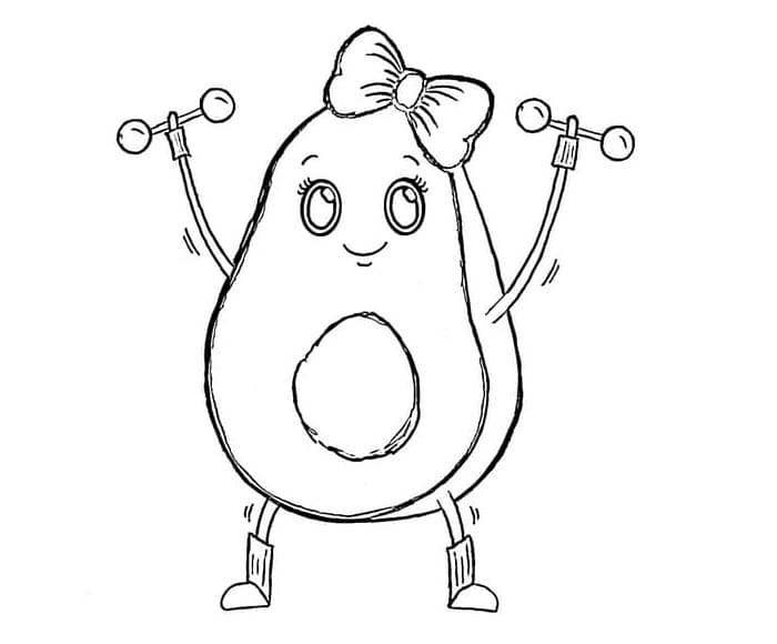 Desenhos de Abacate para Colorir