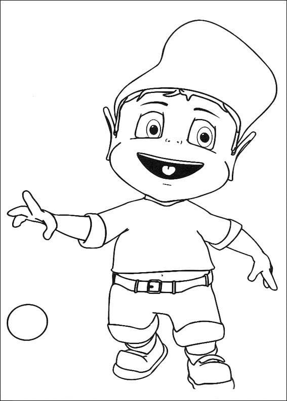 Desenho Adiboo Brincando de Bola para Colorir e Pintar