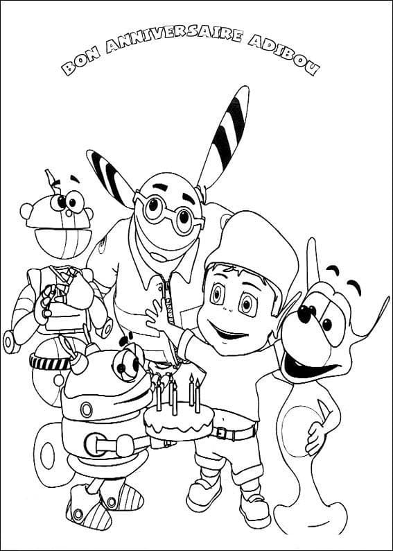 Desenho do Adibou e Amigos para Colorir e Pintar