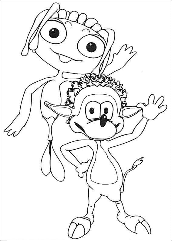 Desenho dos Personagens de Adiboo para Pintar