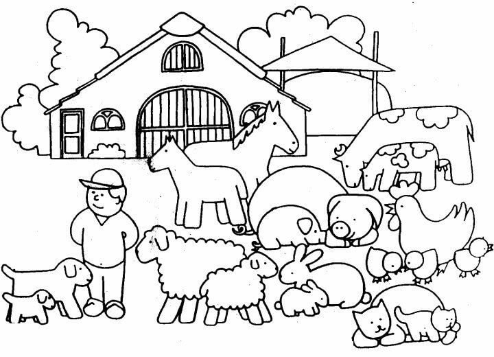 Desenho Fazenda Fofa para Colorir e Pintar