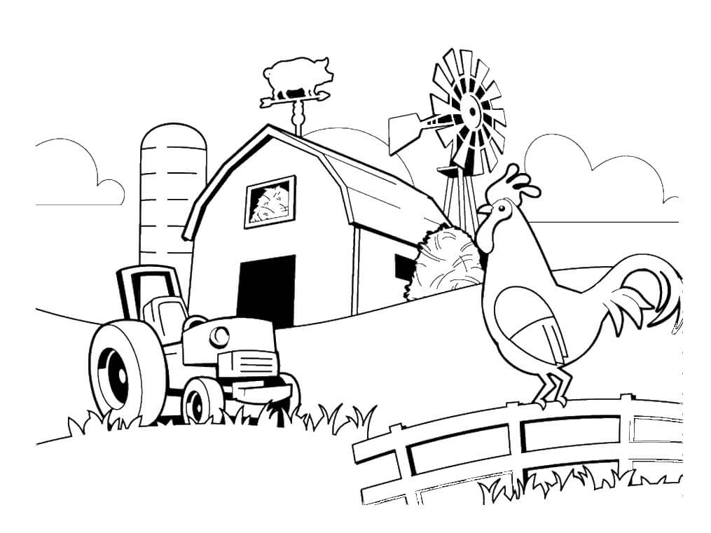 Desenho Fazenda Produtiva para Colorir em Pdf e Pintar