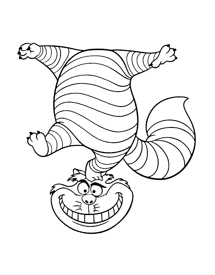 Desenho Gato de Alice no País das Maravilhas para Colorir