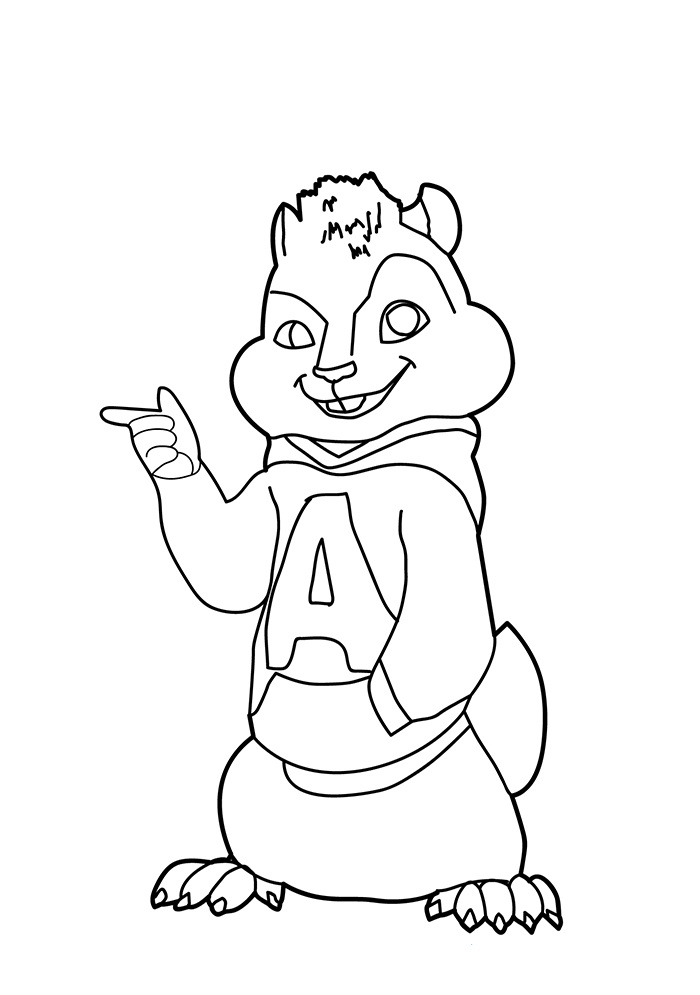 Desenho de Alvin e os Esquilos para Colorir