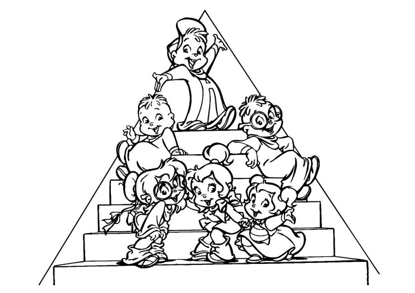 Desenho dos Personagens de Alvin e os Equilos para Colorir