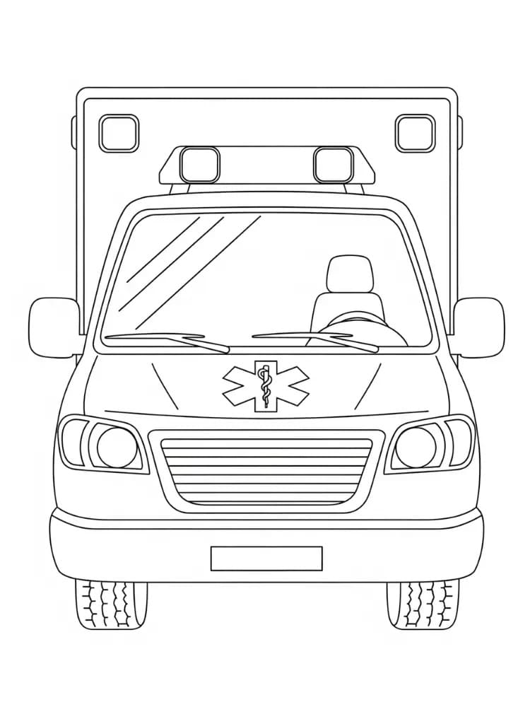 Desenho de Ambulância Perfeita para Colorir