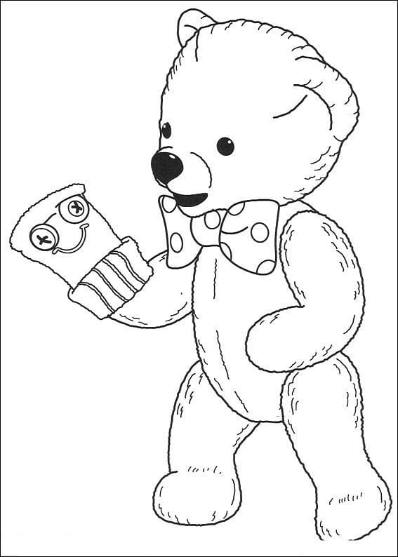 Desenho Teddy de Andy Pandy em Pdf para Colorir