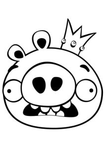 Angry Birds Porco Rei para Colorir 214×300