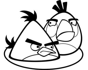 Desenho Angry Birds Chuck e Matilda para Colorir 300×238