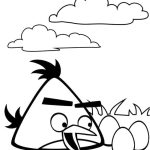 Desenho Angry Birds Chuck e Ovos para Colorir 150×150