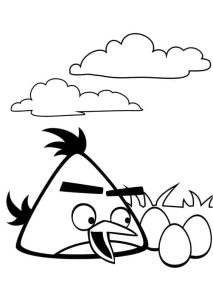 Desenho Angry Birds Chuck e Ovos para Colorir 213×300