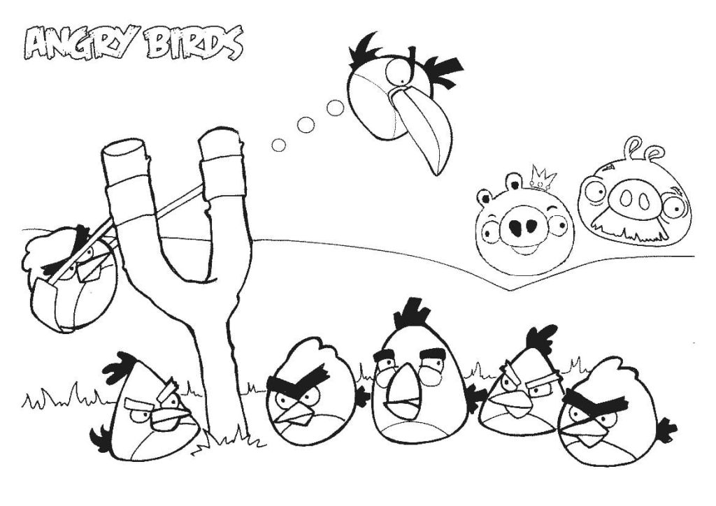 Desenho Angry Birds Gameplay para Imprimir e Pintar de Graça 1024×724