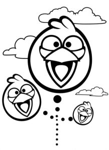 Desenho Angry Birds os Azuis para Colorir 217×300