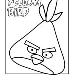 Desenho Angry Birds Pássaro Amarelo para Colorir 150×150