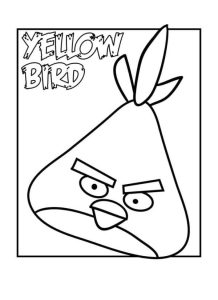 Desenho Angry Birds Pássaro Amarelo para Colorir 218×300