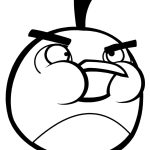 Desenho Angry Birds Pássaro Bomb para Colorir 150×150