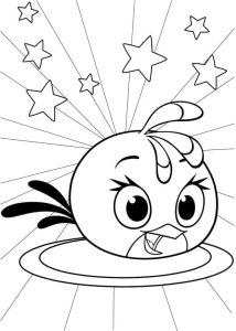 Desenho Angry Birds Pássaro Girly para Colorir 214×300