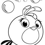 Desenho Angry Birds Pássaro Rosa Stella para Colorir 150×150