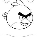 Desenho Angry Birds Pássaro Vermelho para Colorir e Imprimir 150×150