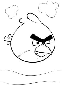 Desenho Angry Birds Pássaro Vermelho para Colorir e Imprimir 208×300