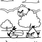 Desenho Angry Birds Pássaros nas Árvores para Colorir 150×150