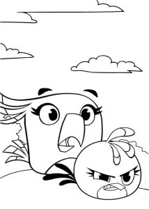 Desenho Angry Birds Poppy e Stella para Colorir 214×300