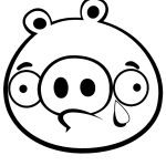 Desenho Angry Birds Porco Chorando para Colorir em Pdf Gratuito 150×150