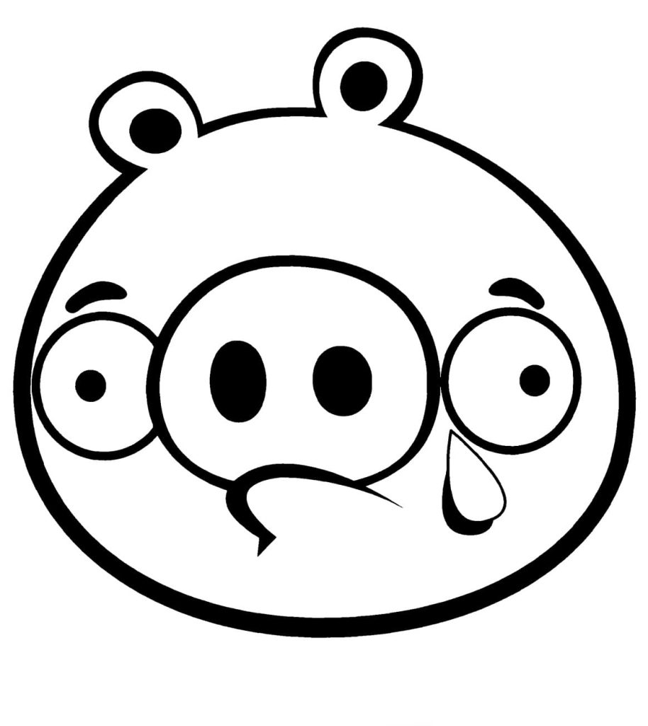 Desenho Angry Birds Porco Chorando para Colorir em Pdf Gratuito 914×1024