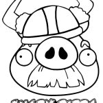 Desenho Angry Birds Porco com Bigode para Colorir 150×150